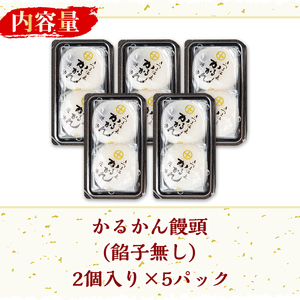 n426 鹿児島銘菓！昔ながらのかるかん饅頭＜餡子無し＞(計10個・2個入×5パック) 鹿児島 種子島 和スイーツ 和菓子 郷土 軽羹 【山田製菓本舗】