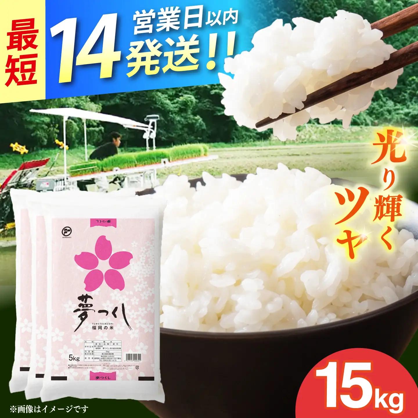 令和7年産　福岡県　夢つくし　15kg（5kg×3袋）《築上町》【カネガエ】[ABFA003]