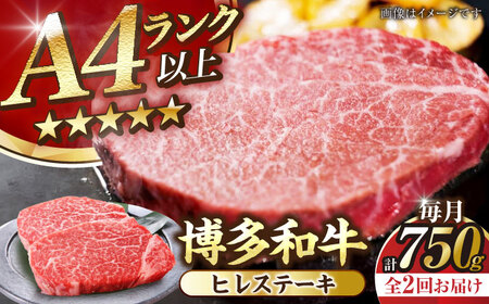 【全2回定期便】【A4〜A5ランク】博多和牛  ヒレ ステーキ 150g×５枚 (計750g) 《豊前市》【株式会社木村食品】 ヒレ肉 フィレ サーロイン[VDZ068]