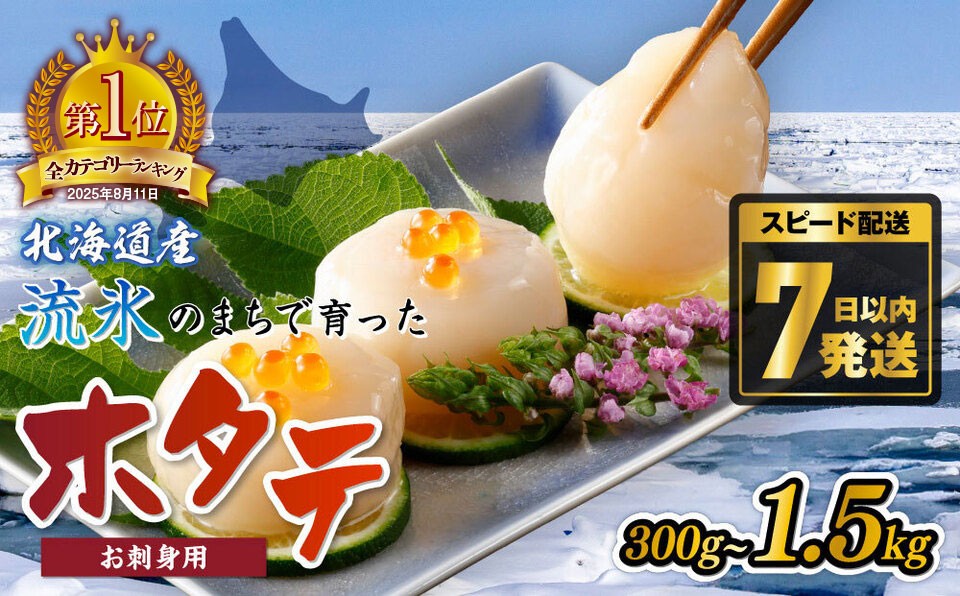 
                  網走前浜産 無添加ホタテ貝柱 選べる 300g ～ 1.5kg 【 ホタテ ほたて 帆立 貝柱 ホタテ貝柱 ほたて貝柱 帆立貝柱 玉冷 ホタテ玉冷 ほたて玉冷 帆立玉冷 刺身 ホタテ刺身  刺身ホタテ ほたて刺身 刺身ほたて 帆立刺身 北海道 国産 北海道産 海鮮 小分け 天然 送料無料 人気 ランキング おすすめ 】 ABAI001
                