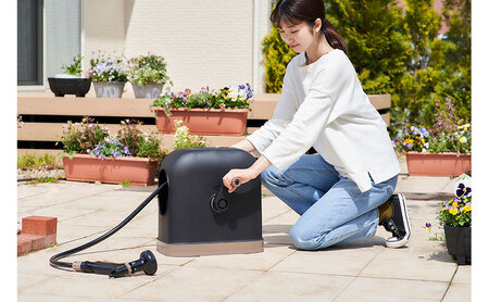 フルカバーホースリールHG 20M FHHG-20 ブラウン/ブラック ホース ホースリール 散水ホース 水まきホース 20m フルカバー カバー付き 水やり 水撒き 散水 ガーデニング 家庭菜園 洗
