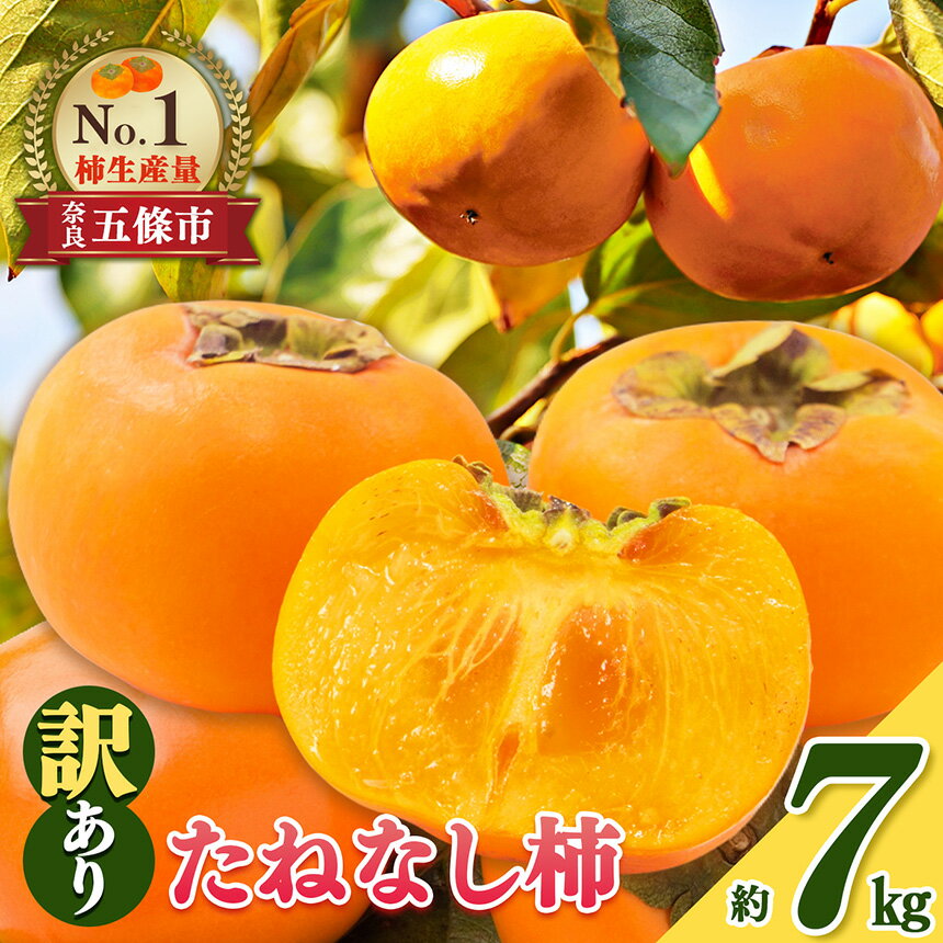 【ふるさと納税】 訳あり たねなし 柿 約 7kg | 柿 かき カキ 果物 フルーツ くだもの 訳あり 家庭用 ご家庭用 お歳暮 秋 味覚 奈良県 五條市