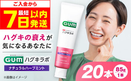 【最短7日以内発送】 GUMハグキラボ デンタルペースト 85g（ナチュラルハーブミント）20本 歯磨き粉 ハミガキ はみがき GUM ストック 消耗品 日用品 大容量 大阪府高槻市/サンスター[AOAD049]