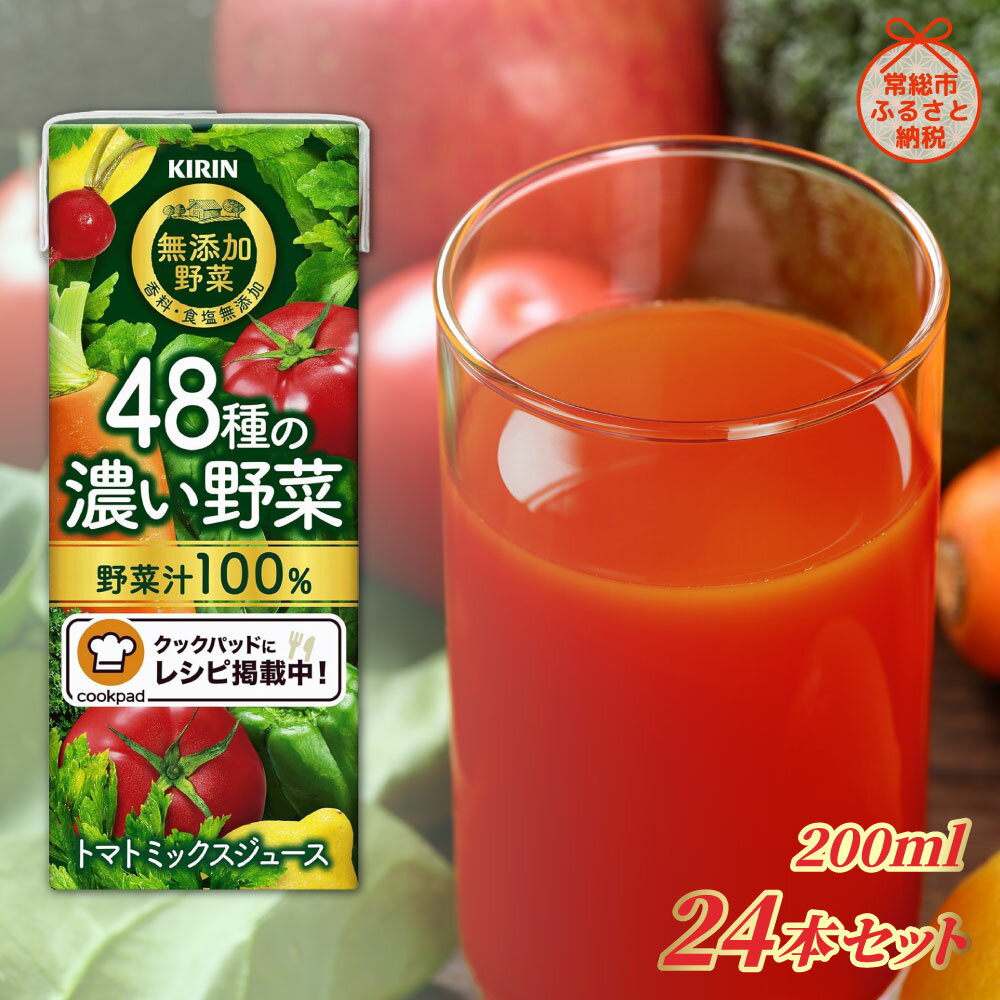 【ふるさと納税】キリン　無添加野菜　48種の濃い野菜100％　200ml ×24本