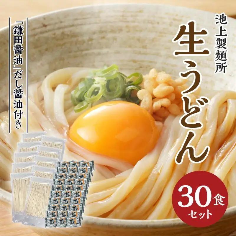 【ふるなびWEEK対象】本家　池上製麺所　生うどん30食（鎌田醤油付） | うどん