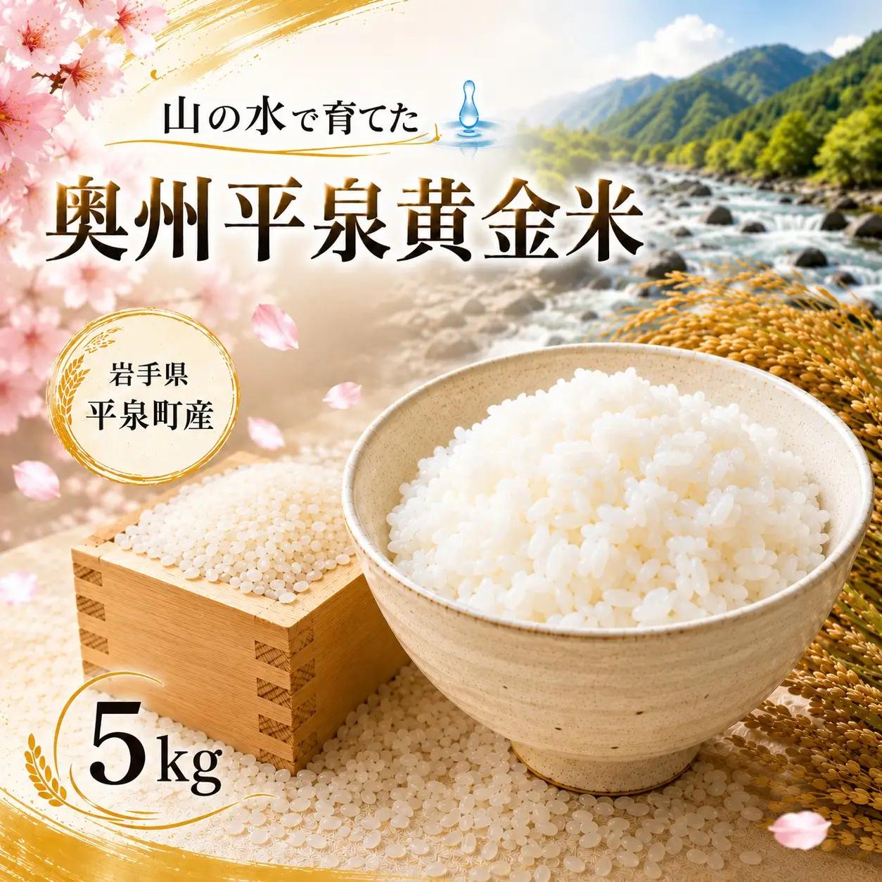 【先行予約】令和8年産 ひとめぼれ 白米 5kg 奥州平泉黄金米【aoki011B】