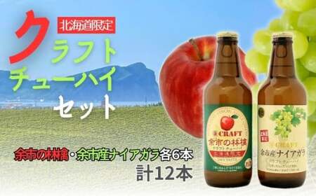 【北海道限定】クラフトチューハイ「余市の林檎」&「余市産ナイアガラ」12本セット_Y034-0097