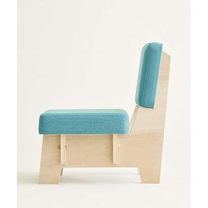 【キャンバスサックスブルー×フレームホワイト】高品質な一人掛け組み立てソファ