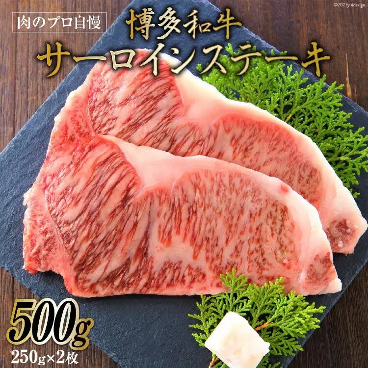 博多和牛 A4以上 サーロインステーキ 250g×2枚 [MEAT PLUS 福岡県 筑紫野市 21761002] 牛肉 和牛 牛 黒毛和牛 冷凍