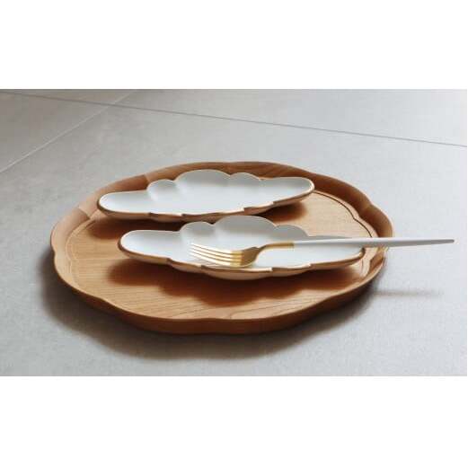 『アウトレット』 有田焼 Cloud 雲形のお皿 ホワイト 2枚セット【まるふく】訳あり 食器 器 うつわ 皿 取皿 デザート皿 雲 かわいい カフェ おうちカフェ 数量限定 A30-849