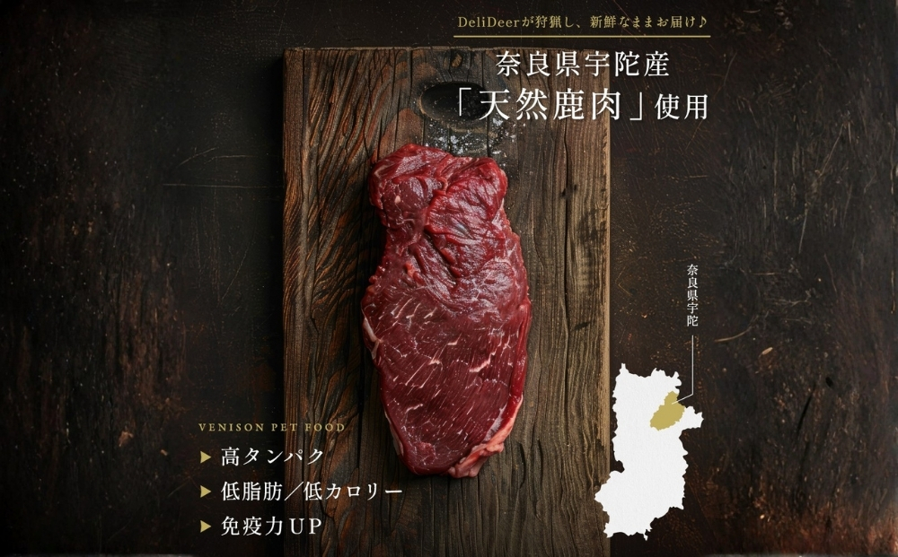 奈良県 宇陀市産 ペット用 天然 鹿肉チップス120g(40g×3) / あいむふぁっと Deli Deer デリディアー ふるさと納税 高たんぱく 低脂肪 低カロリー 鹿肉 ジャーキー チップス おやつ 犬 散歩 無添加 国産 送料無料 奈良県 宇陀市