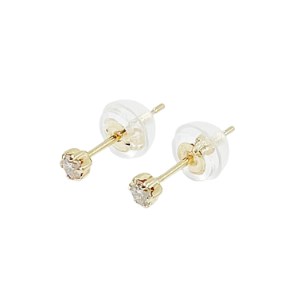 １０金 イエローゴールド製 ダイヤモンド 一粒 スタッドピアス Total 0.10ct 【1449552】