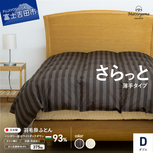 【ダニ忌避率95.9%】さらっと薄手タイプの羽毛布団（ダブル）