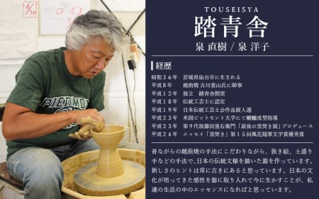 越前焼のふるさと越前町からお届け！踏青舎 縁起物 ぐい呑「めでた盃 猫」 越前焼 越前焼き 伝統 工芸品 陶器 日用品 素朴で頑丈 【晩酌 手作り ねこ かわいい まねきねこ えんぎもの 誕生日 プレ