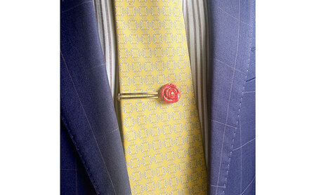 茅ヶ崎市 湘南 陶磁器 上品 かわいい メンズ ギフト プレゼント 誕生日 父の日 お祝い サマーギフト ゴールド 金 アート アクセサリー Artopus.SHONAN ネクタイピン 薔薇 イエロー