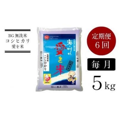ふるさと納税 安来市 【毎月定期便】BG無洗米コシヒカリ5kg全6回
