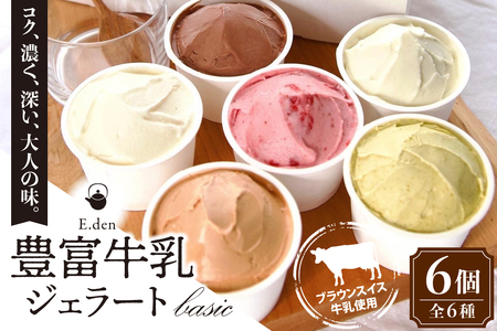 E.den(エデン) 豊富牛乳ジェラート ベーシック 6個セット
