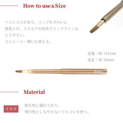 ふるさと納税 熊野町 熊野化粧筆 CHERRY 携帯用リップブラシ(シャンパンゴールド) |  | 01