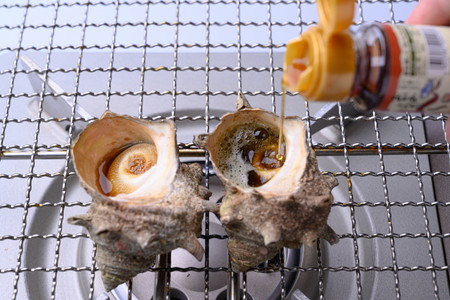 【つぼ焼き／ボイル 天然サザエ（中）】BBQ・つぼ焼きに最適！ 天然サザエ ボイル済み 1.6K 中サイズ（16～21個） ※万能ダシ付き ＜サザエのつぼ焼き・海鮮BBQ・サザエの煮つけ・サザエご飯に