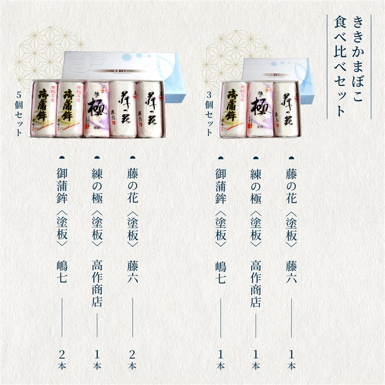舞鶴ききかまぼこ 食べ比べセット 3個 ： 蒲鉾 舞鶴かまぼこ かまぼこ お取り寄せ グルメ 食べ比べ 蒲鉾 塗り蒲鉾 お正月 セット おせち 嶋七 高作商店 藤六 舞鶴 京都
