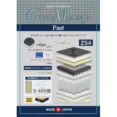 ふるさと納税 大川市 セミダブルサイズ 国産ポケットコイル 高反発マットレス　グランメモリー ファスト