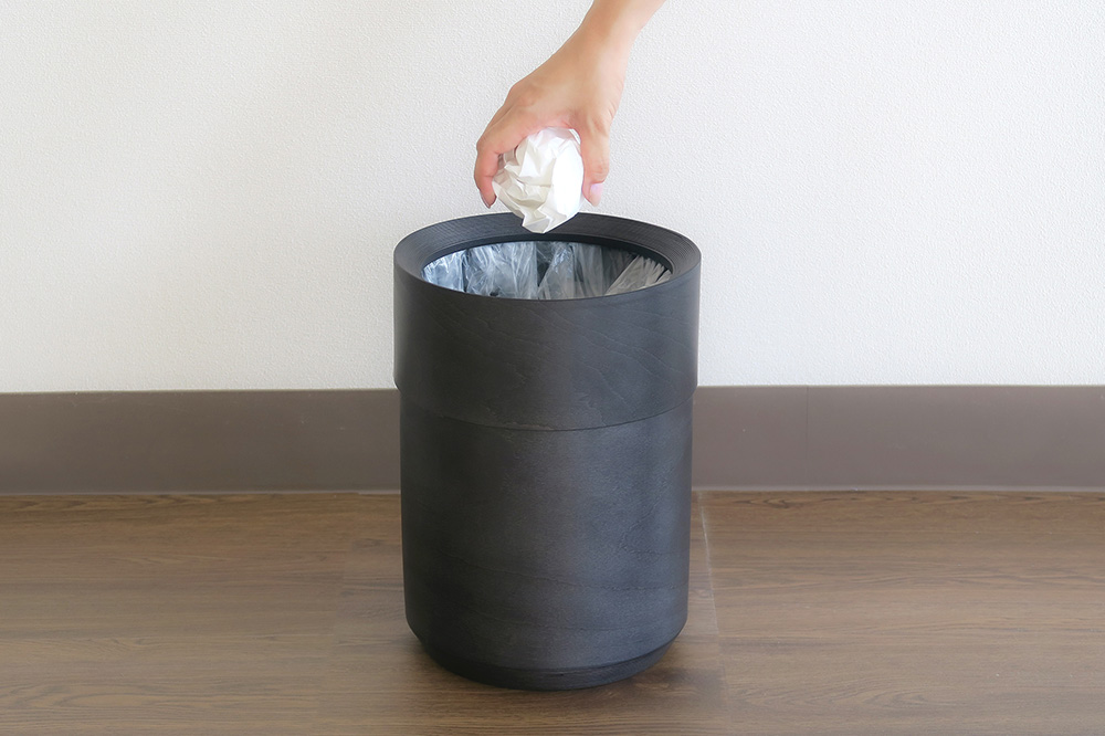 BUNACO 袋の見えないダストボックス（ブラック） ブナコ ゴミ箱 木製家具 おしゃれ  シンプル