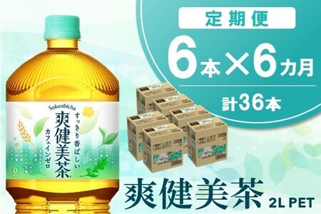 【6か月定期便】爽健美茶 2L×6本(1ケース)【コカコーラ カフェインゼロ 香ばしい おいしい ブレンド茶 お茶 国産 ハトムギ 玄米 大麦 ドクダミ ハブ茶 チコリー 麦芽 植物素材 飲料 お徳用 ペットボトル】C3-F090354