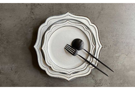 【美濃焼】fiorire-フィオリーレ- サークルプレート アンティーク 4枚セット【Felice-フェリーチェ-藤田陶器】食器 パスタ皿 ケーキ皿 写真映え おしゃれ [MBX012]