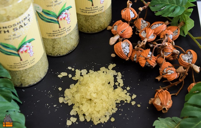 南の島育ちの素敵なバスソルト TOKUNOSHIMA BATH SALT（月桃3本） ( 月桃 バスソルト 入浴剤 お風呂 美容 日用品 徳之島 奄美 鹿児島 リラックス 島素材 こだわり あたたまる