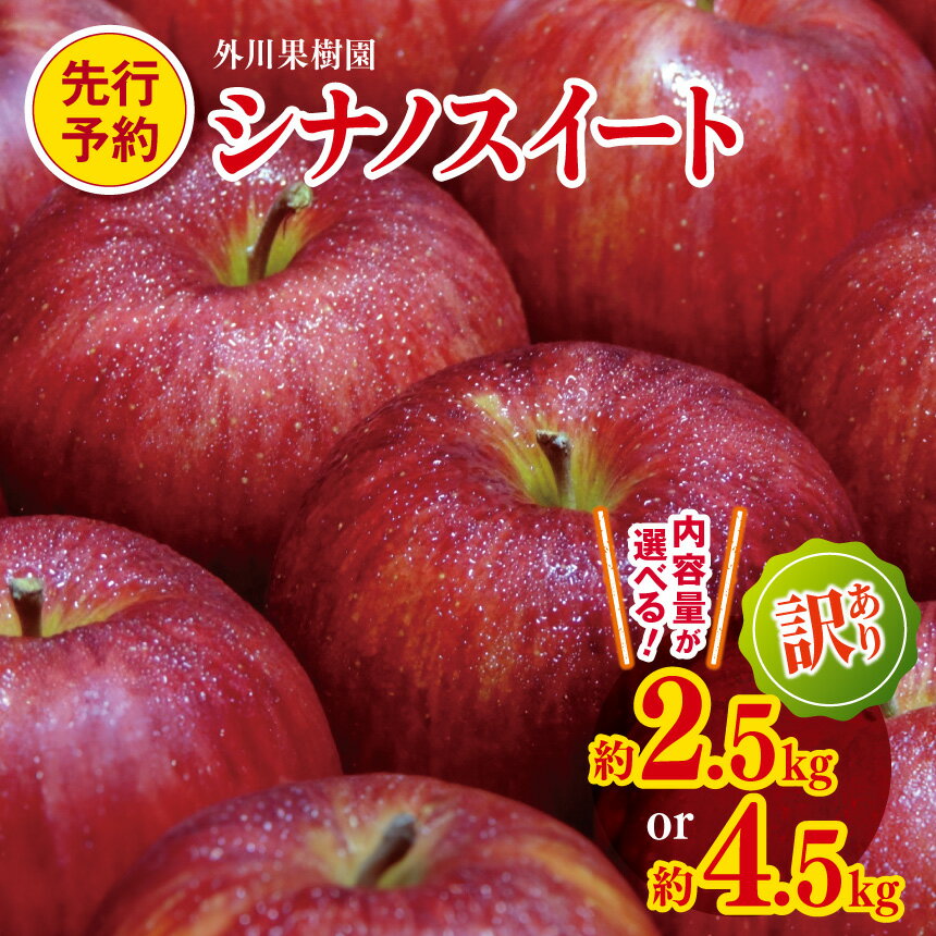 【ふるさと納税】訳あり シナノスイート 選べる容量 4.5kg / 2.5kg 【2026年先行予約】 ｜ 外川果樹園 リンゴ りんご 林檎 果物 フルーツ 果実 果汁 シナノスイート しなのすいーと わけあり 訳アリ 長野県 松川村 信州