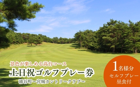 土日祝 ゴルフプレー券 1名様 （セルフプレー・昼食付）【miyagicc001】