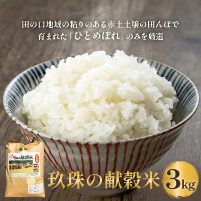 ふるさと納税 玖珠町 令和7年 玖珠の献穀米 3kg 米 ひとめぼれ 大分県 玖珠町 こめ お米 白米