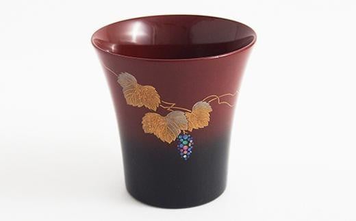 金沢漆器　ぐい呑み　加賀蒔絵　曙杯　ぶどう