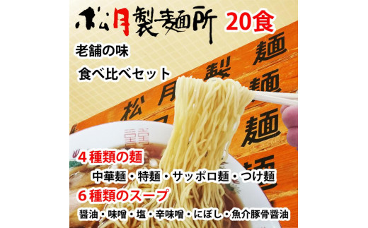 
EM-1　ラーメンつけ麺食べ比べ（20食）麺４種スープ６種
