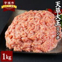 【ふるさと納税】天草大王 ミンチ 1kg お肉 鶏肉 挽肉 ひき肉 挽き肉 国産 九州産 熊本県産 天草 地鶏 冷凍 送料無料