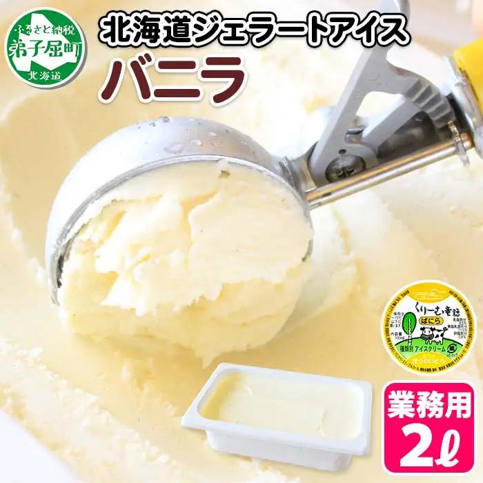 アイスクリーム バニラ ジェラート 業務用 2リットル 2L アイス 大容量 手作り 北海道 弟子屈町 600