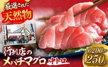 天然 まぐろ 中トロ メバチ（約200～250g（1柵入り））【横須賀商工会議所 おもてなしギフト事務局（本まぐろ直売所 横須賀本店）】[AKAK119]
