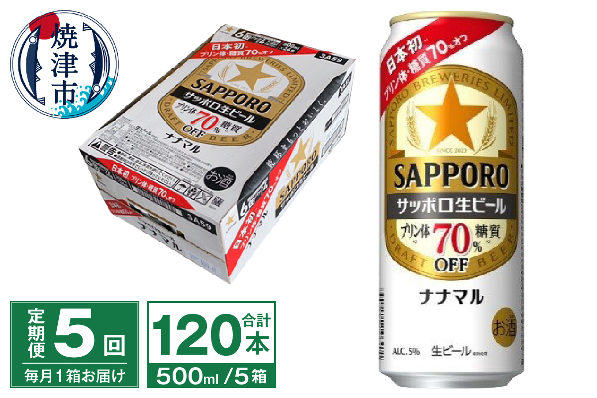 T0100-2105　【定期便5回】サッポロ 生ビール ナナマル 500ml×24本