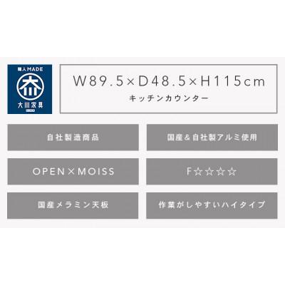 ふるさと納税 大川市 スパーク 幅90cm 家電たっぷり収納ハイタイプの小型キッチンカウンターレンジ台 自社製アルミ使用 |  | 02