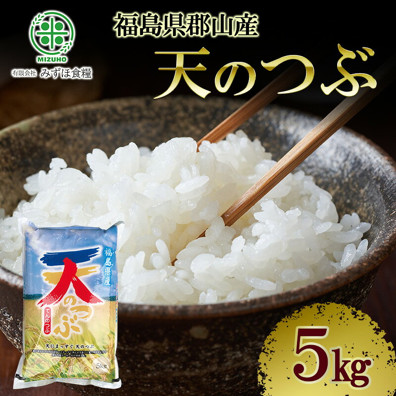 【ふるさと納税】米 令和7年産 5kg 5キロ 福島県郡山産 天のつぶ 精米 お米 白米 単一原料米 こめ コメ おこめ ご飯 ライス 冷めても美味しい 炒飯 丼もの 福島県産 お弁当 福島県郡山市 郡山市
