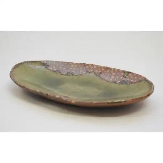 釉彩オーバル皿 和食器 お皿 長皿 陶芸品《受注制作》皿 中皿 楕円皿 長皿 パスタ皿 カレー皿 食器 手作り おすすめ おしゃれ モダン 陶芸 陶器 陶芸作家