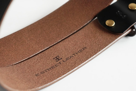 E STREET LEATHER ホーウィン・クロムエクセル 茶芯革 レザーベルト ブラック（40インチ 101.5cm） 【star006-6-01】