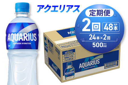 【２ヶ月定期便】アクエリアス500mlPET×24本 ペットボトル スポーツドリンク 清涼飲料水 アクエリアス ソフトドリンク アクエリアス スポーツドリンク スポドリ 札幌工場製造