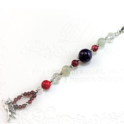 ふるさと納税 泉佐野市 オリジナル根付・お守り「ワンコの見守りA(シルバー&amp;アメシスト)」 099H2177