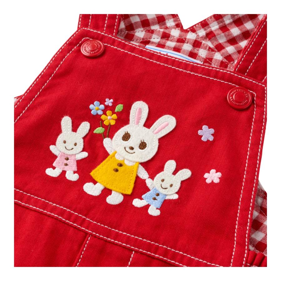 ＜miki HOUSE/ミキハウス＞うさこ刺繍ジャンパースカート／赤