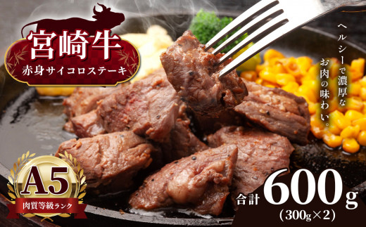宮崎牛 A5 ランク 赤身 サイコロ ステーキ 合計 600g | 肉 にく 牛肉 あかみ 高級 宮崎県 五ヶ瀬町