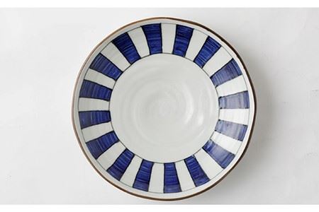 【波佐見焼】 染シリーズ プレート M/L ペア 4枚 幾何紋 短冊 食器 皿 【山下陶苑】 [PC14] 波佐見焼