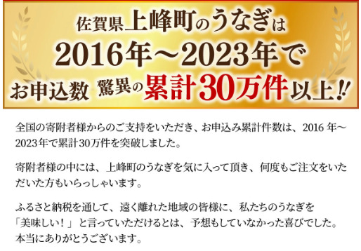 《順次発送》『国産』うなぎ蒲焼 3尾 計480g [B-1125-PE]
