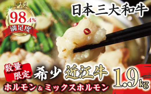 【一週間以内発送】数量限定 希少近江牛ホルモン＆ミックスホルモン 合計1.9kg【FO05W】