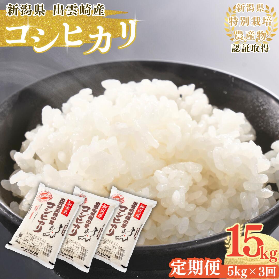 【ふるさと納税】【令和7年産新米】 特別栽培米 コシヒカリ 「天領の里」 定期便 5kg 3か月 毎月 新潟県産 出雲崎町産 白米 精米 お米 合計15kg